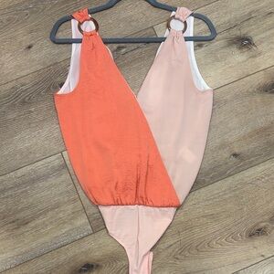 Two-Tone bodysuit  with Ring Detail